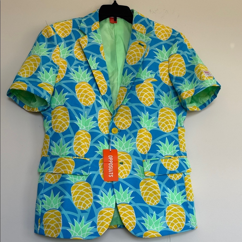 New OppoSuits Pineapple Print Blazer - Blue and Yellow - Picture 6 of 14